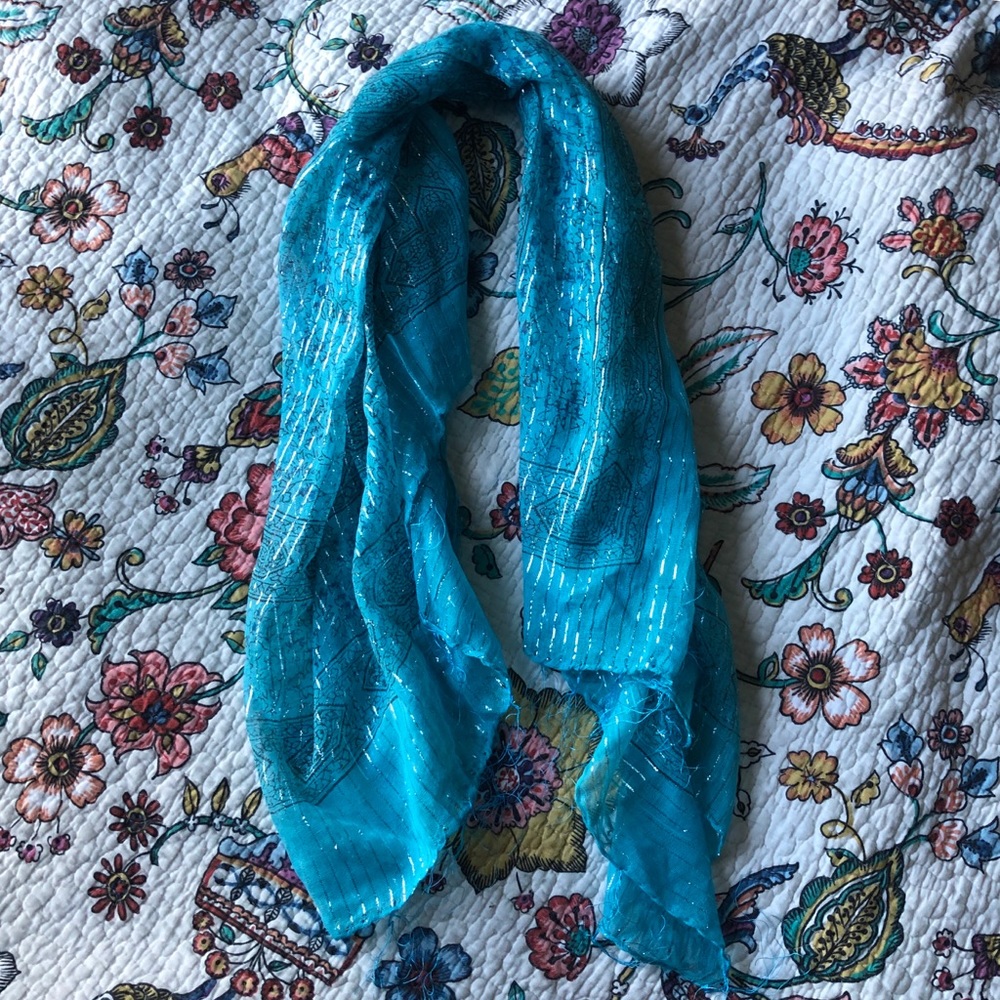 FREE w/ Bundle Sheer Blue Square Scarf